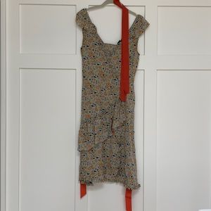 Marc Jacobs size 8 belted ruffled spring dress
